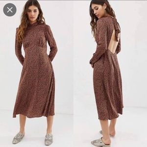 Free People Loveless Midi Dress Leopard Print